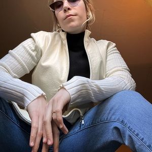 White leather jacket YUKA brand